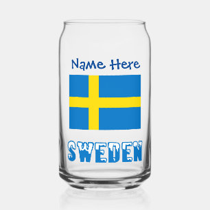 Schweden und schwedische Flagge Blau Personalisier Dosenglas