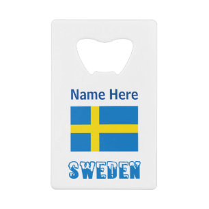 Schweden und schwedische Flagge personalisiert  Geldbeutel Flaschenöffner