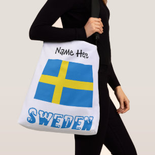 Schweden und schwedische Flagge personalisiert Tragetaschen Mit Langen Trägern