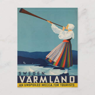 Schweden Värmland Vintage-Reiseposter Postkarte