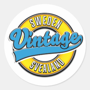Schweden - Vintages Logo Runder Aufkleber