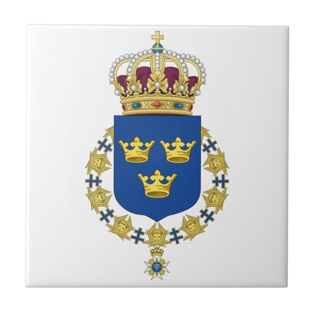Schweden-Wappen Fliese (Vorderseite)