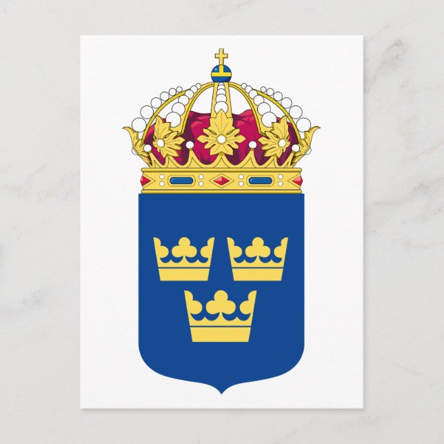 Schweden-Wappen Postkarte (Vorderseite)