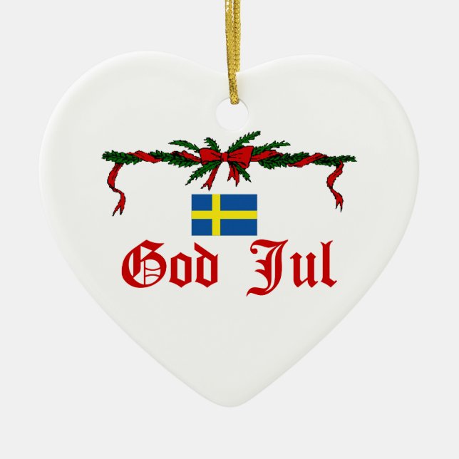 Schweden-Weihnachten Keramik Ornament (Vorne)