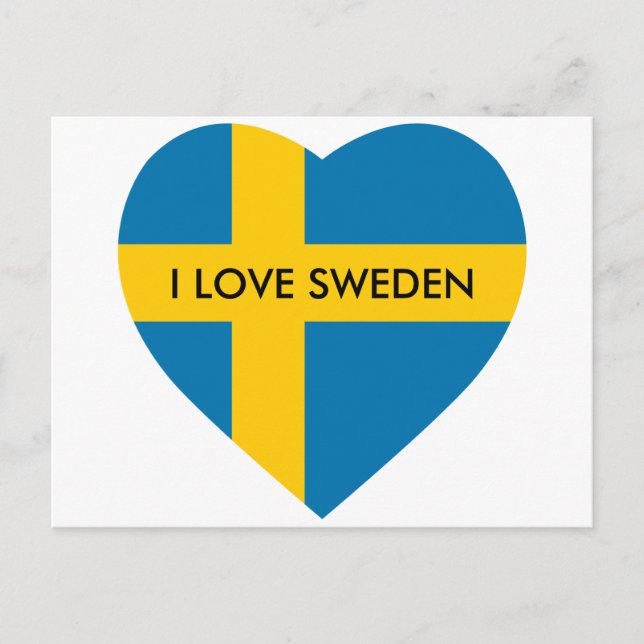 SCHWEDENE HERZGESTATTETE FLAG POSTKARTE (Vorderseite)
