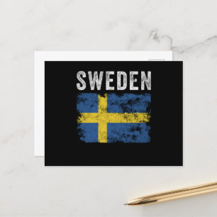 Schwedenflagge bedruckt - Schwedische Flagge Postkarte