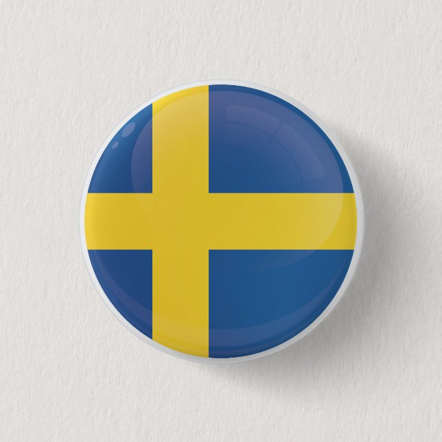Schwedenflagge Button (Vorderseite)