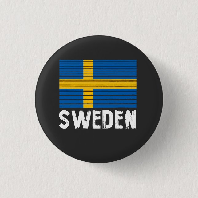 Schwedenflagge Button (Vorderseite)