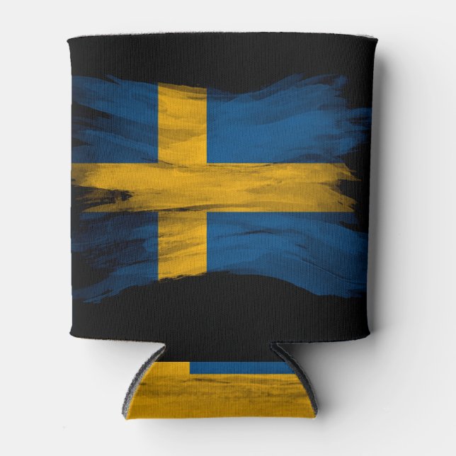 Schwedenflagge Dosenkühler (Vorderseite)