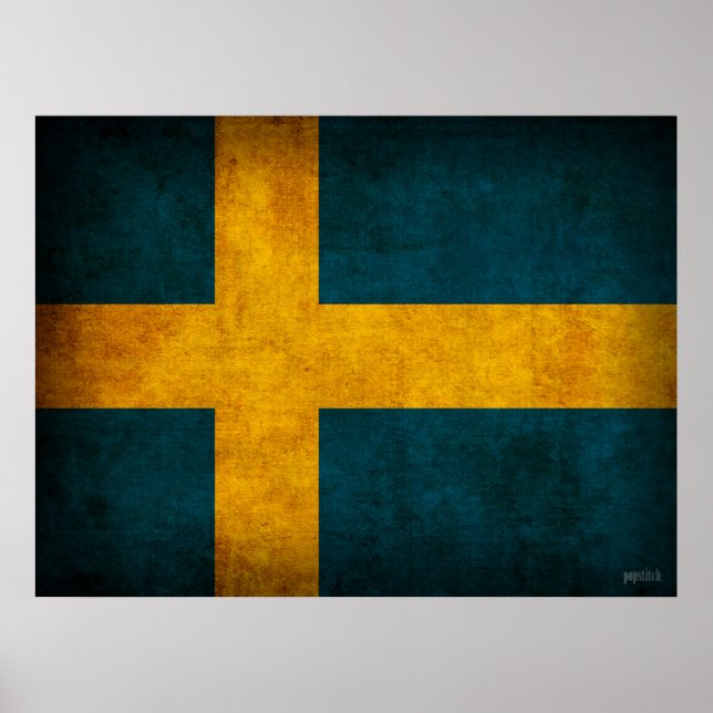 Schwedenflagge Druckerschleife Poster (Vorne)