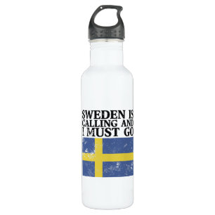 Schwedenflagge Edelstahlflasche