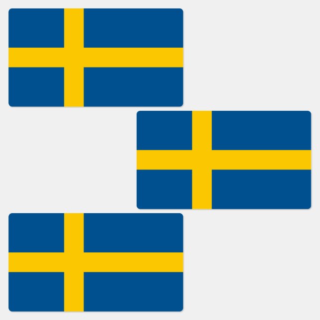 Schwedenflagge Etiketten (Gruppe)