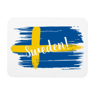 Schwedenflagge für künstlerische Pinselstriche Magnet