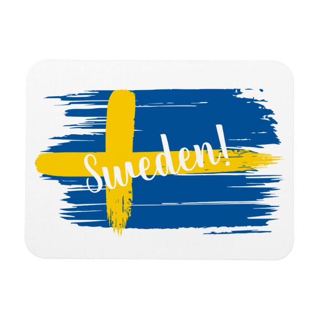 Schwedenflagge für künstlerische Pinselstriche Magnet (Horizontal)