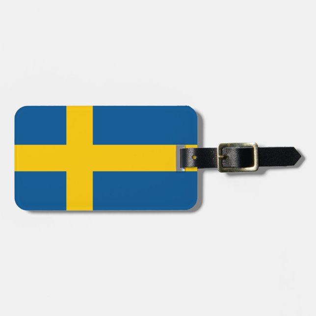 Schwedenflagge Gepäckanhänger (Vorderseite horizontal)