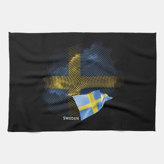 Schwedenflagge Geschirrtuch (Horizontal)