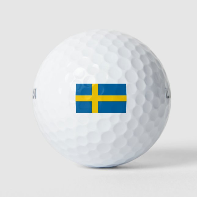 Schwedenflagge Golfball (Vorderseite)