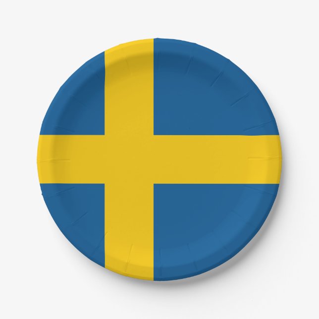 Schwedenflagge Pappteller (Vorderseite)