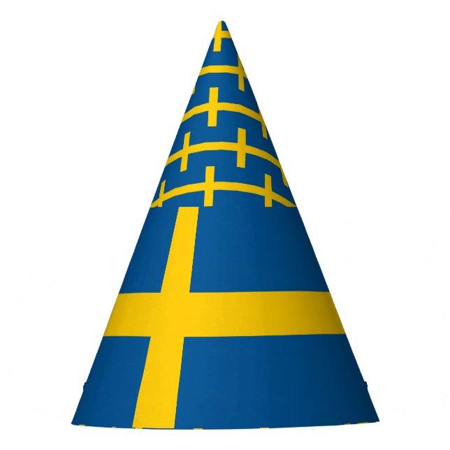 Schwedenflagge Partyhütchen (Vorderseite)