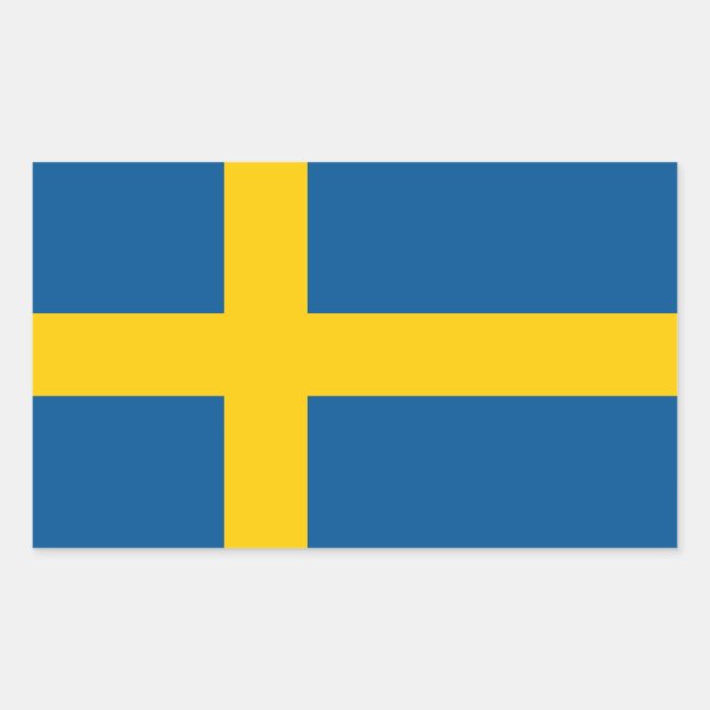 Schwedenflagge Rechteckiger Aufkleber (Vorderseite)