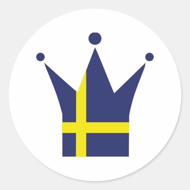 Schwedenflagge Runder Aufkleber (Vorderseite)