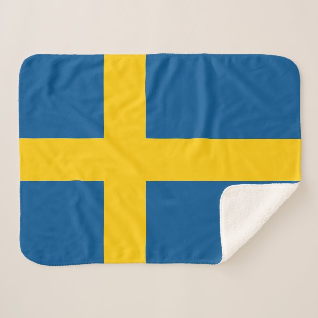 Schwedenflagge Sherpadecke (Vorderseite (Horizontal))