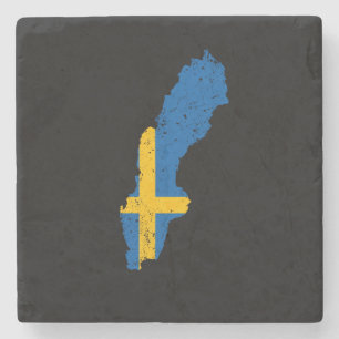 Schwedenflagge Steinuntersetzer