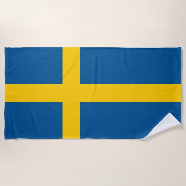 Schwedenflagge Strandtuch (Vorderseite)