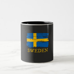 Schwedenflagge Zweifarbige Tasse
