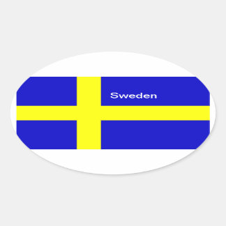 Schwedenflaggenaufkleber Ovaler Aufkleber
