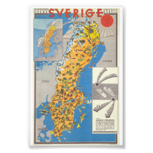 Schwedenkarte Fotodruck