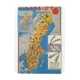Schwedenkarte Magnet