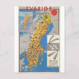 Schwedenkarte Postkarte