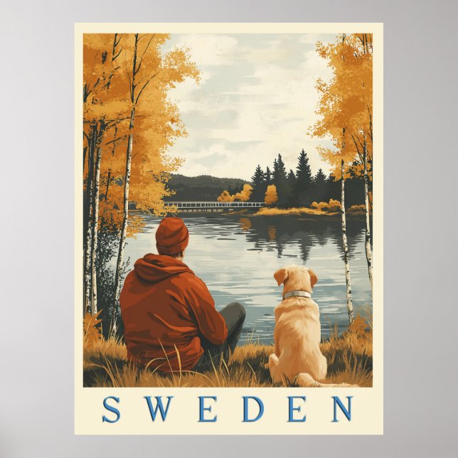 Schwedens Beauty Vintage Reise Poster (Vorne)