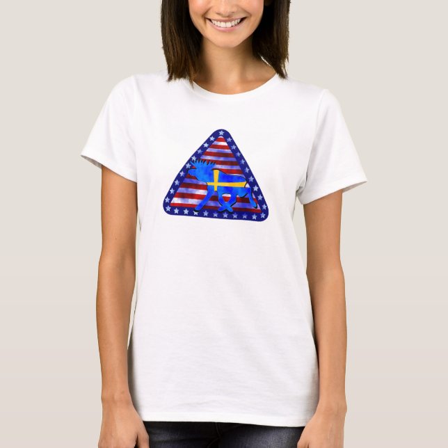 Schwedisch-Amerikanische Elche T-Shirt (Vorderseite)