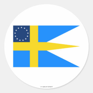 Schwedisch-amerikanische Flagge Runder Aufkleber