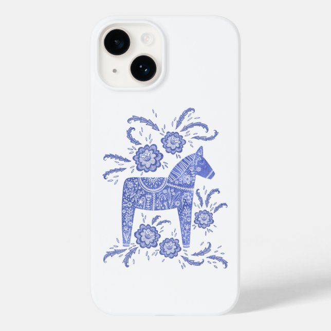 Schwedisch Dala Horse Blue Case-Mate iPhone 14 Hülle (Rückseite)