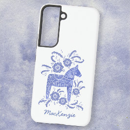 Schwedisch Dala Horse Blue White Samsung Galaxy Hülle