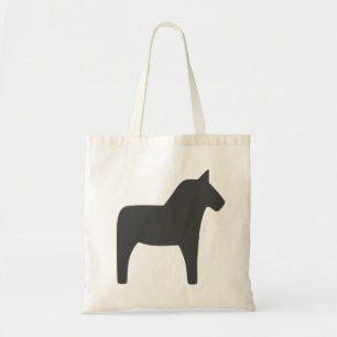 Schwedisch Dala Horse Dark Gray Tragetasche
