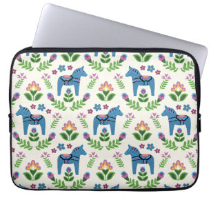 Schwedisch Dala Horses Blue Laptopschutzhülle