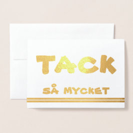 Schwedisch danke für Gold Folienkarte