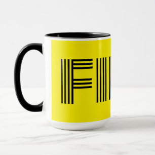 Schwedisch Fika Gelb und Schwarz Tasse