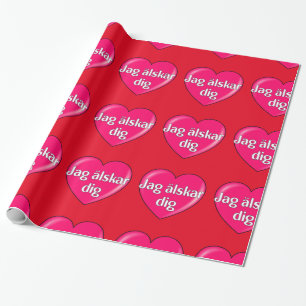 Schwedisch - Ich Liebe Sie Geschenkpapier