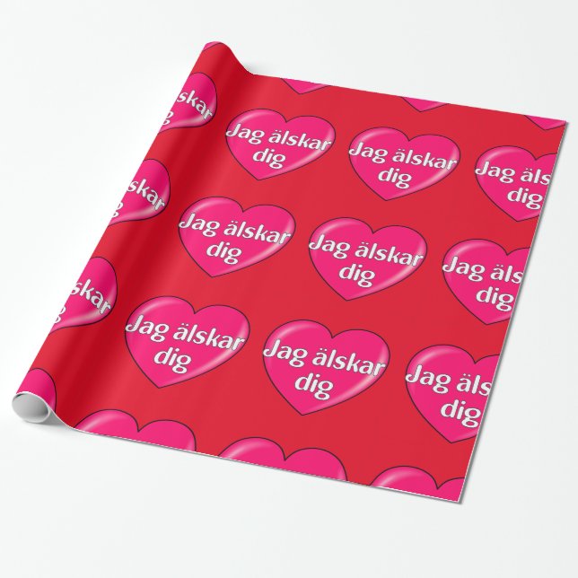 Schwedisch - Ich Liebe Sie Geschenkpapier (Ungerollt)