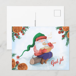Schwedisch Jultomten God JuChristmas Postkarte