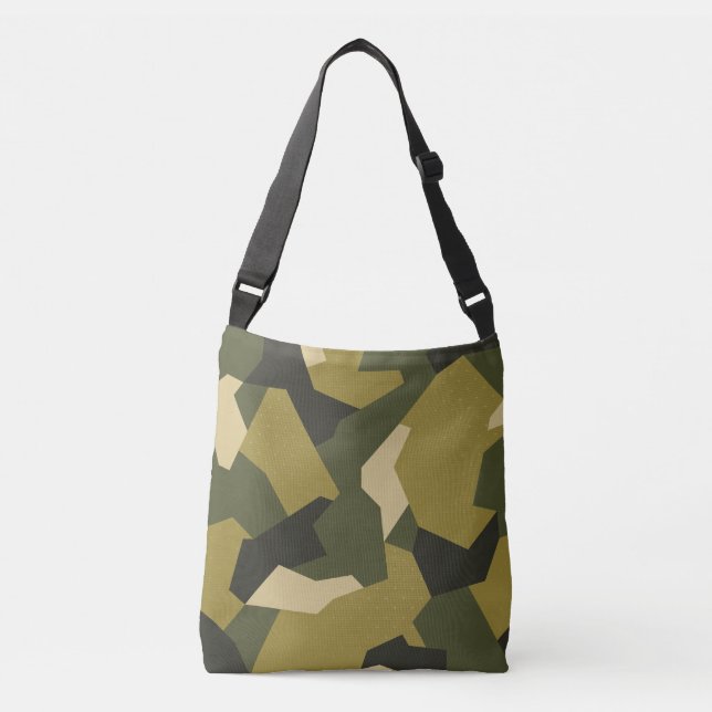 Schwedische Camouflage Advanced Green Tragetaschen Mit Langen Trägern (Vorderseite)