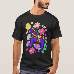 Schwedische Dala Horse Folk Schweden Flagge Dalahe T-Shirt