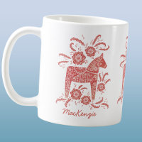 Schwedische Dala Horse Red Personalisiert Coffee T