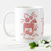 Schwedische Dala Horse Red Personalisiert Coffee T