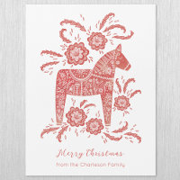 Schwedische Dala Horse Weihnachtskarte